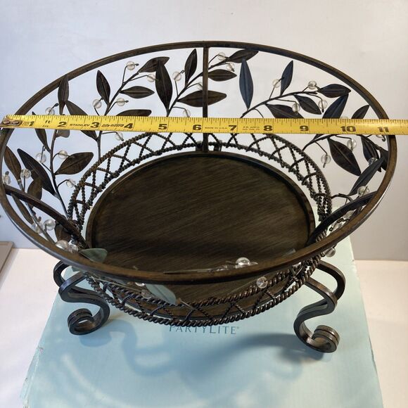PartyLite Garden Lites 3 Wick Candle Holder Base Stand Rustic P8054B With Box - Picture 3 of 13